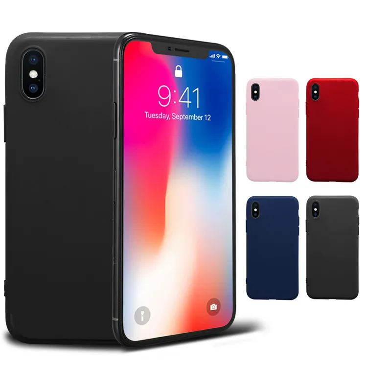 Custodia in gel di silicone per Iphone X 8 7 6 Plus Custodie per cover posteriore in TPU ultra sottile e morbido con borsa OPP