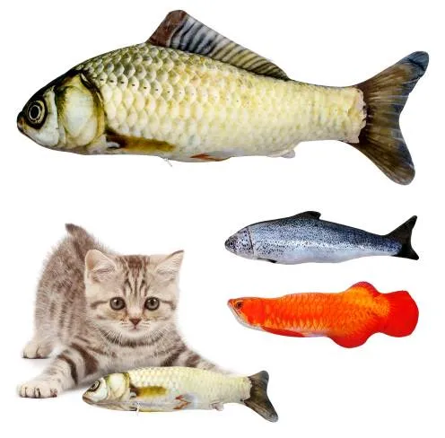 Divertenti giocattoli di erba gatta per gatti peluche ripiene a forma di pesce giocattolo per gatti menta simulazione interattiva per gattini da compagnia ChewingToys Dropshipping