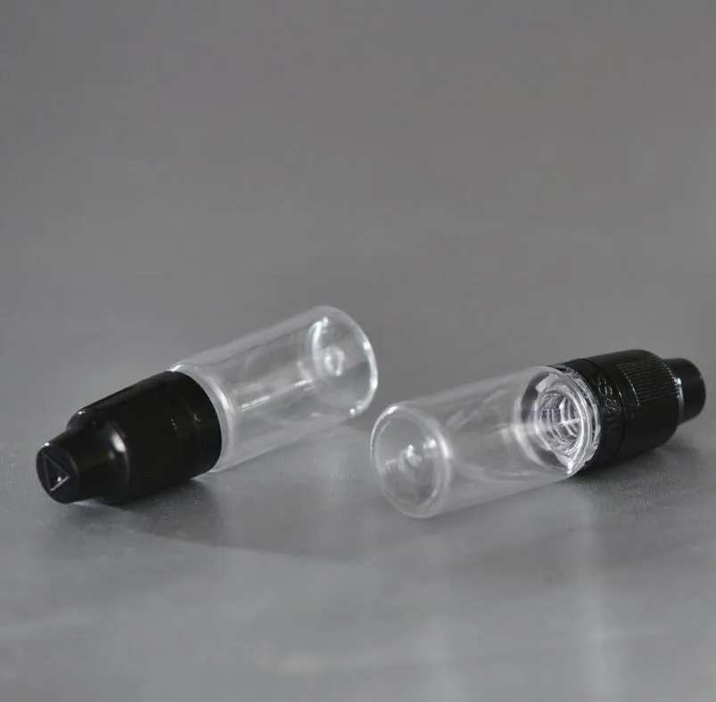 Botella de líquido E, botellas cuentagotas de PET de forma redonda de 10ml con tapas a prueba de niños para E-líquido E-jugo LX1136