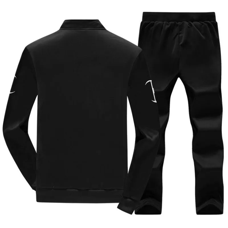 Sweatshirt Männer Trainingsanzug Männer Set Schweiß Neue Frühling Herbst 2PCS Jacke + Hosen Anzug Zipper Patchwork Casual Hoodie Sets