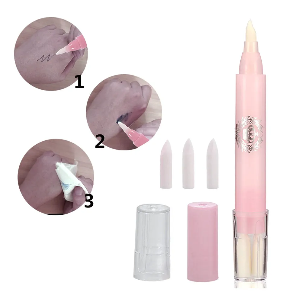 Microblading Skin Piercing Surgical Eyebrow Marker Pen With Measure Ruler +Magic Eraser Remover Brush Tattoo Scribe Tool