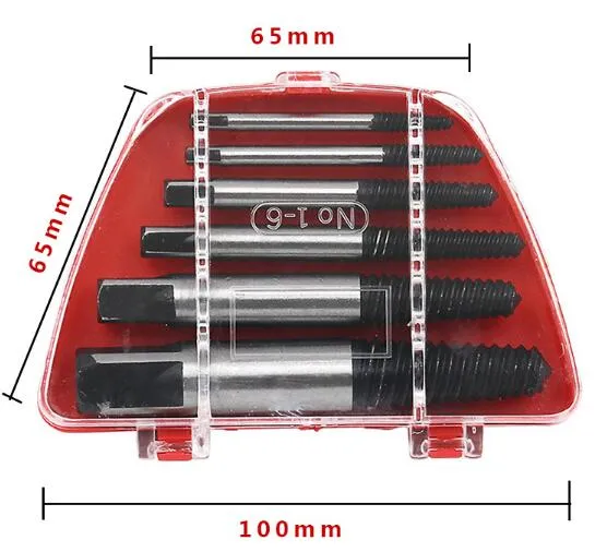 Frete Grátis Hot 5 pçs / caixa Extrator de Parafuso De Brocas Conjunto de Guia Quebrado Spanner Stud Kit Ferramenta de Remoção de Parafusos Danificados