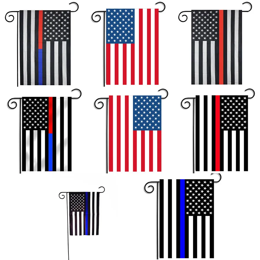 30 개 * 45cm 미국 플래그 파티 장식 블루 라인이 미국 국기 블랙, 장식 C4380 정원 흰색과 파란색 미국 국기 정원 플래그 보육