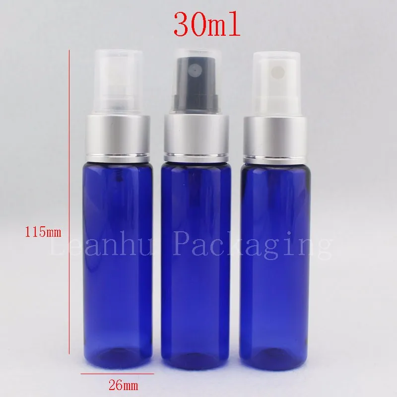 30ml blue bottle with silver spray