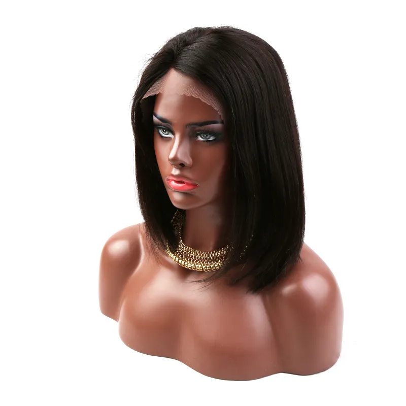 SALE Full Lace Front Wigs for Black Women 180% Density Brazilian Virgin Human Hair Weaves Straight Bob Medium Cap Short Length Middle Part Bobby 8inch-16inch