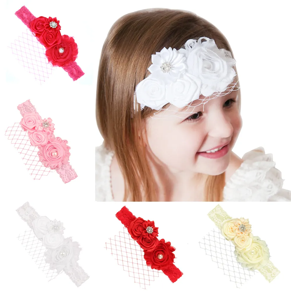 2020 bricolage fleur enfants cheveux accessoires 5 couleurs bébé bandeau pour enfants enfants bandes de cheveux mode cadeau nouveaux enfants chapeaux 15 pièces H058