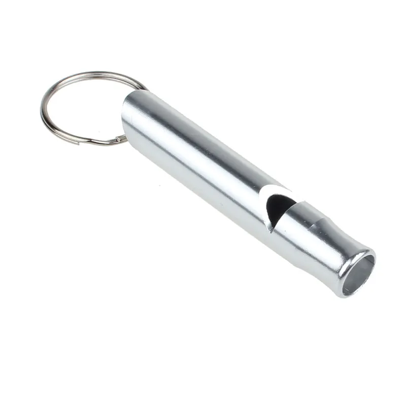 Ny Hot Mix Aluminium Emergency Survival Whistle Nyckelring för Camping Vandring Silver Car Styling