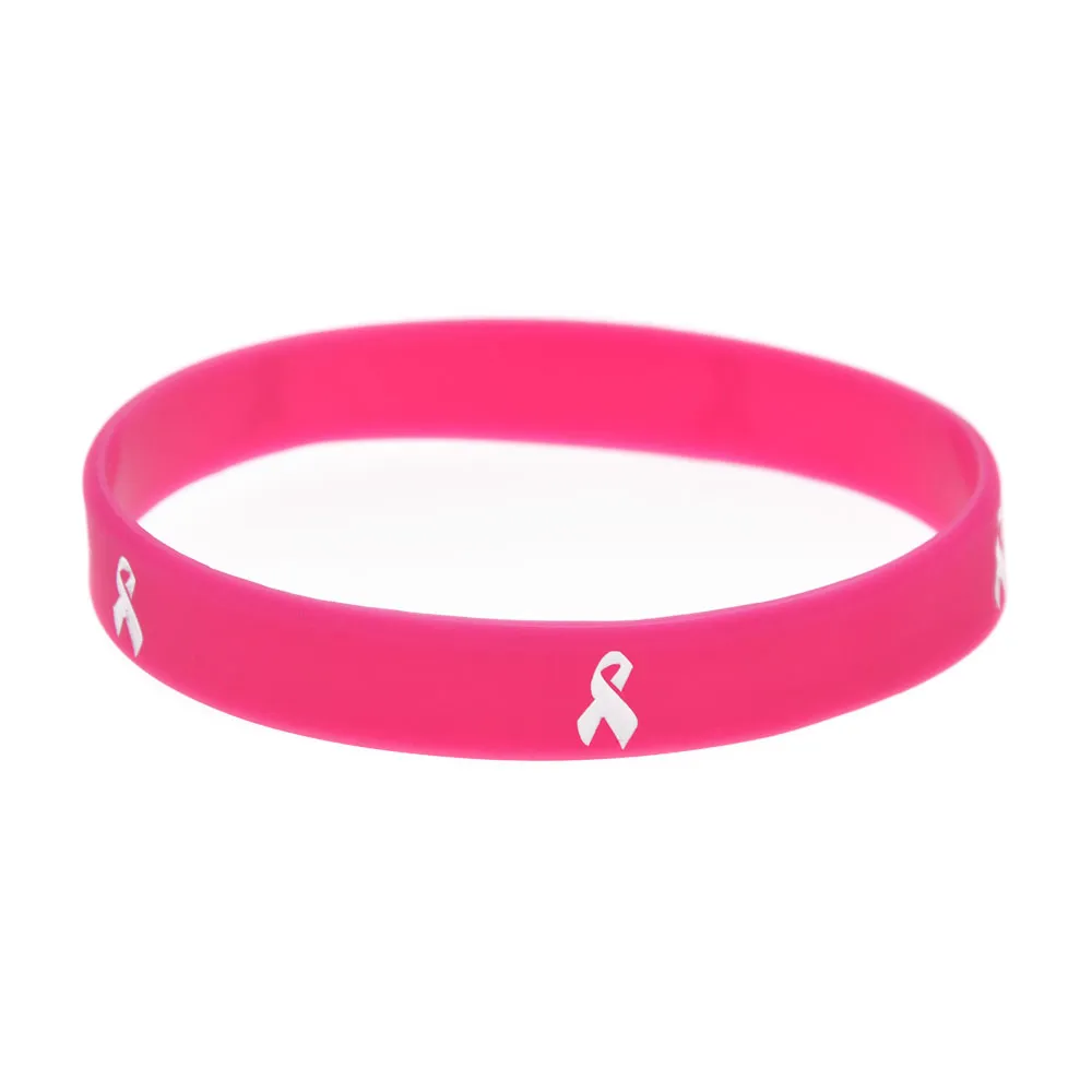 Cancer Ribbon Silicone Wristband Motivational Dekoration Logo Bär det här meddelandet som en påminnelse i det dagliga livet