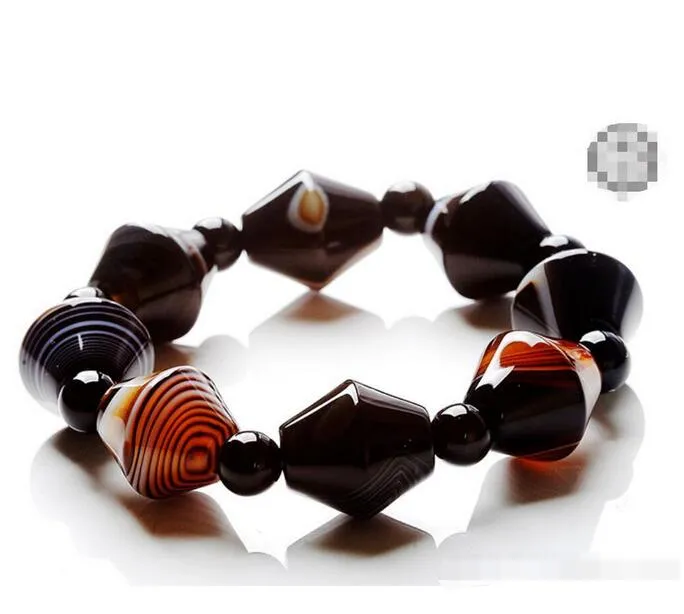 Partihandel - Wrap Silk Agate Armband för män och kvinnor Naturlig brasiliansk stil Vind Singel Bead Smycken Par Jade Armband