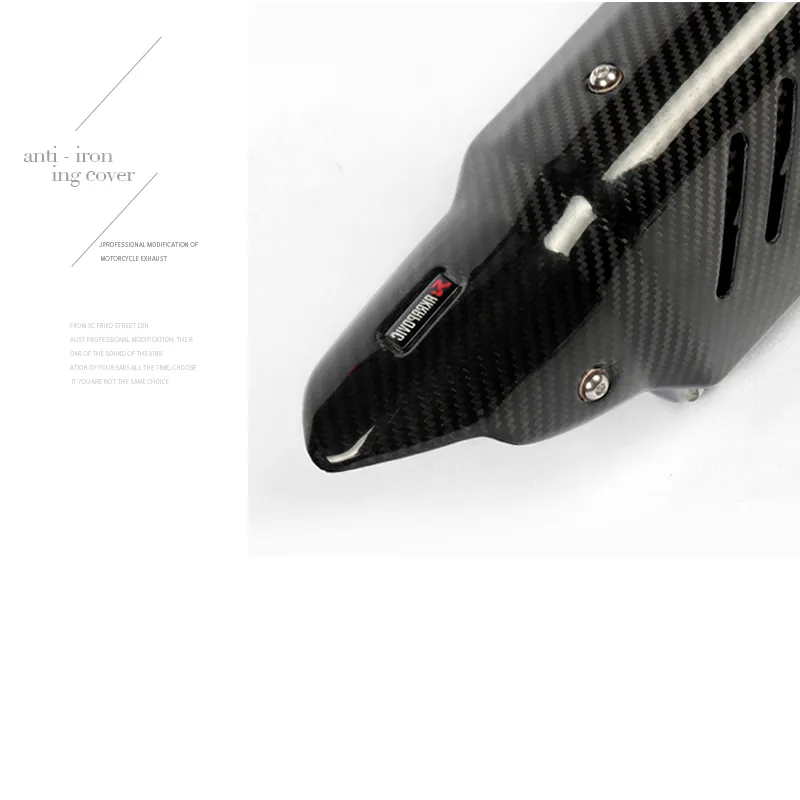 38mm 51mm Motorcycle Carbon Fiber Exhaust Pipe Without Removable DB Killer System For R6 R1 CBR500 S1000RR Z750