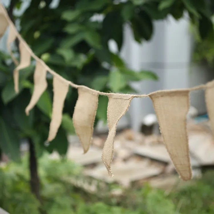 Burlap Banner, DIY Decoration for Wedding, Baby Shower and Party, 14.5feet