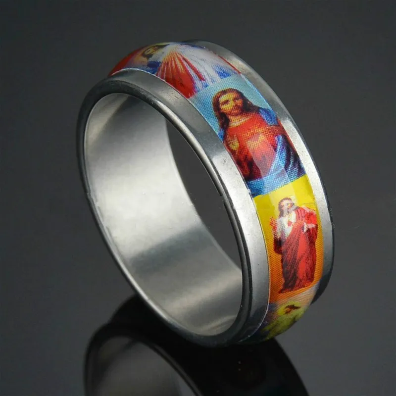 DHgate.com:Unisex Stainless Steel Religious Jesus Christ Enamel Ring ...