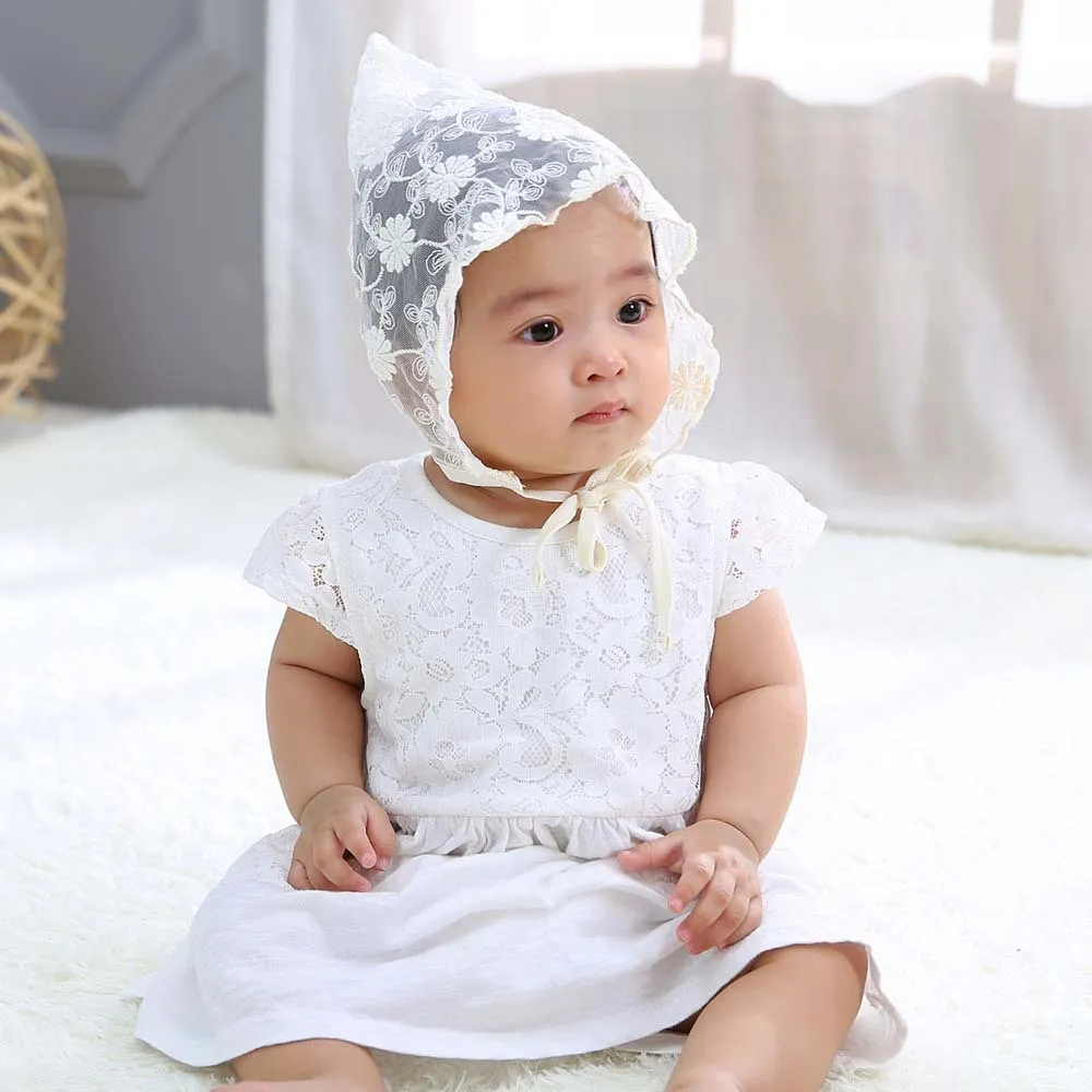 Acheter Dentelle nouveau-né bébé chapeau mignon coton enfants bébé fille  chapeau casquette princesse infantile enfant en bas âge bébé Bonnet