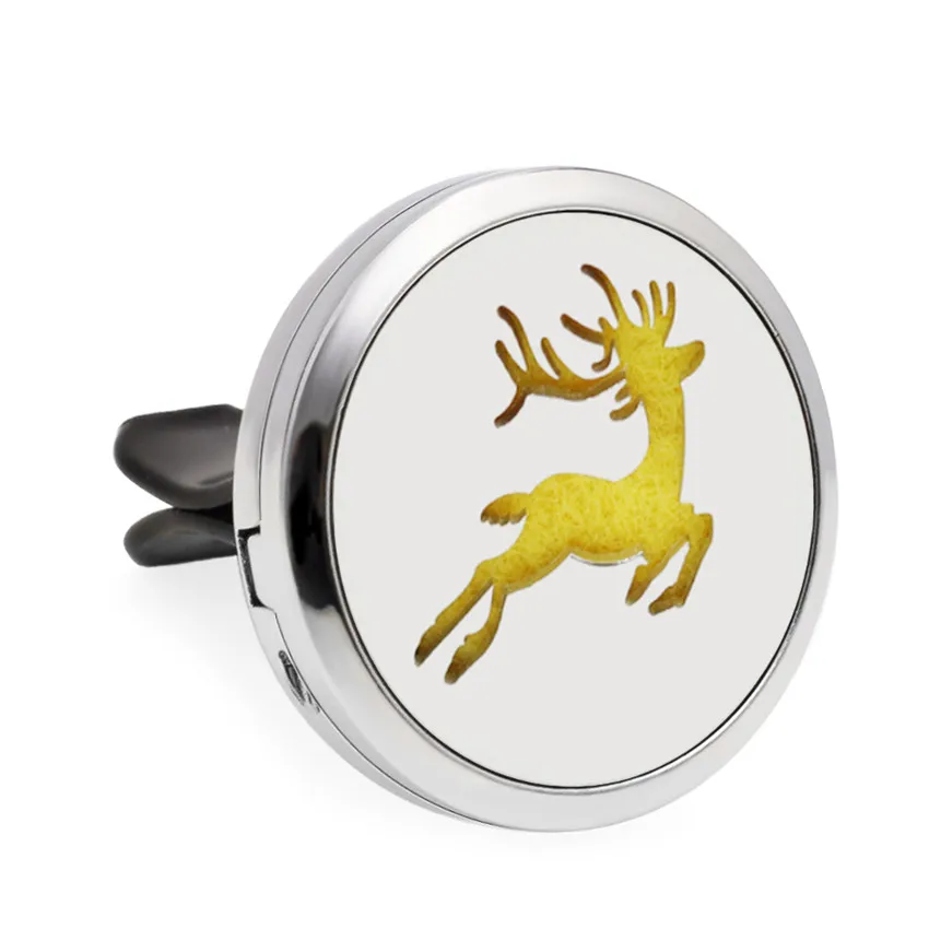 Deer Essential Oil Car Perfume Diffuser Locket Vent Clip Pendant Magnetic Random Send Oil Pads as Gift