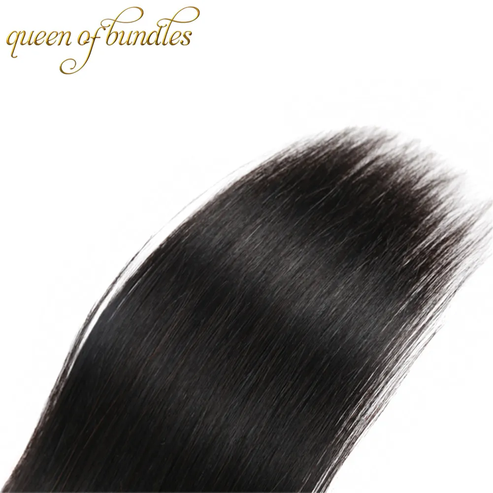 Cheveux vierges brésiliens raides 3 pièces avec fermeture à lacets 4x4 Grade 9A paquets de cheveux humains non transformés avec fermeture droite