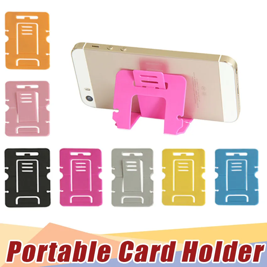 Candy Color Telefone Telefone Plástico Dobrável Dual Telefone Móvel Universal Suporte para Cartão Phone Stand Factory Atacado