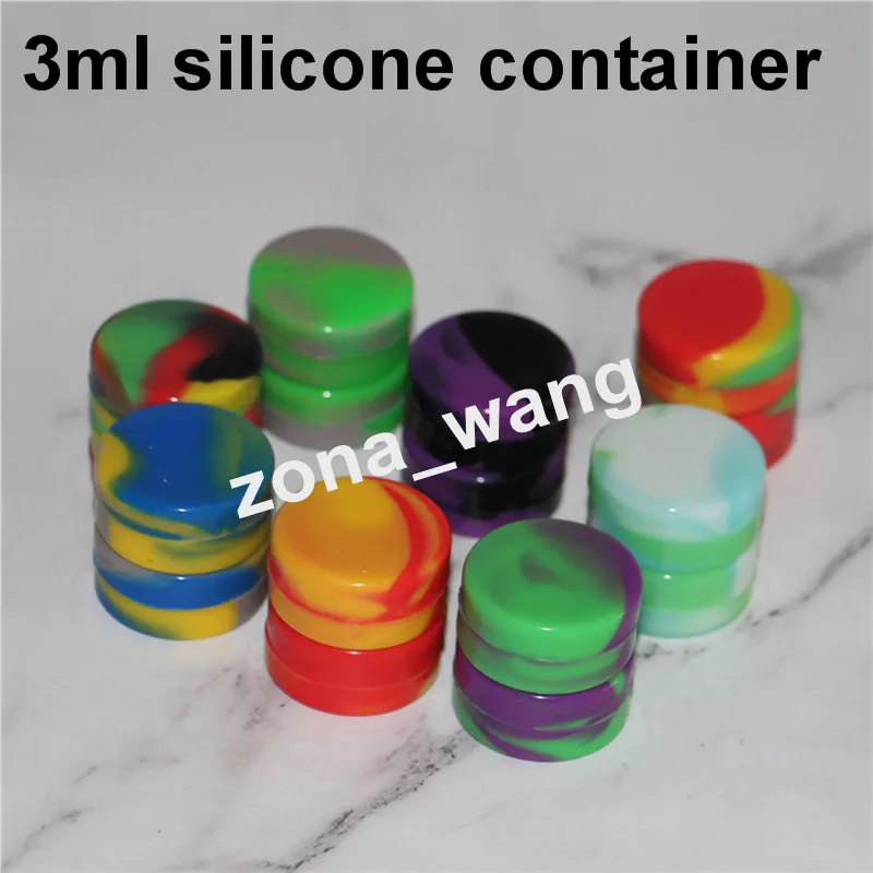 Silicone Non stick Wax Containers jars Food grade 3mL 5mL 7mL mini Dab Waxy Jar Concentrate Case silicone nectar