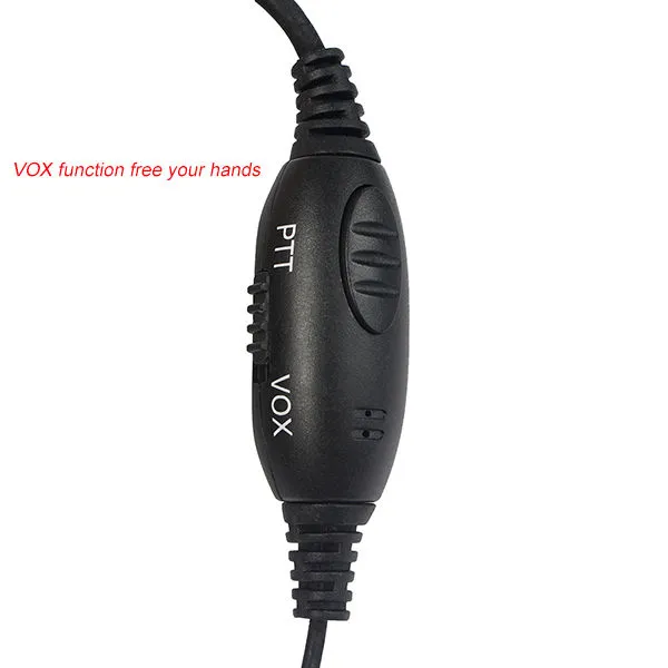 2 PTT / VOX L-forma gancho auricular microfone do auscultador para Motorola GP328 / HT1250 / MTX8250 / PRO7150