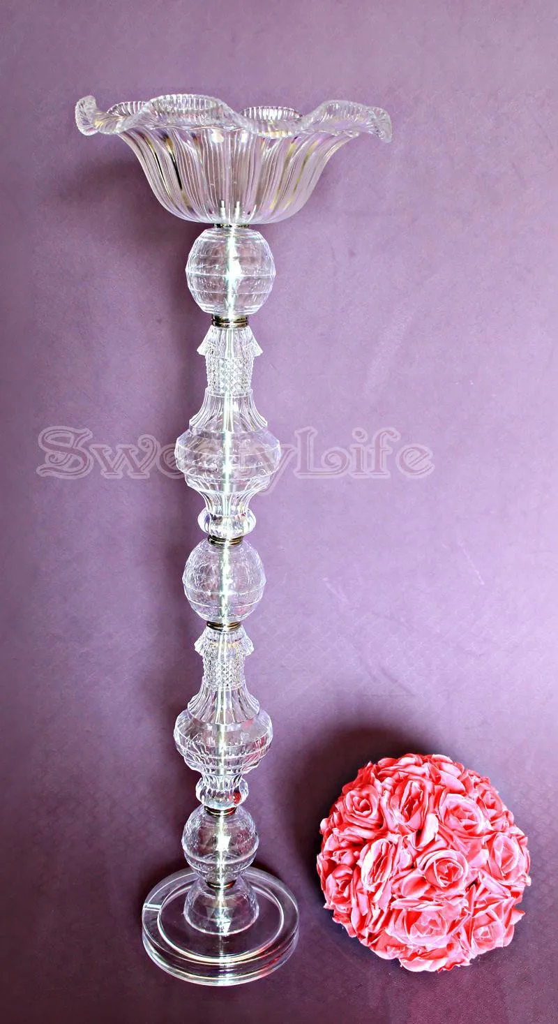 75cm Tall Wedding table candlestick flower vase wedding flower stand crystal table centerpiece
