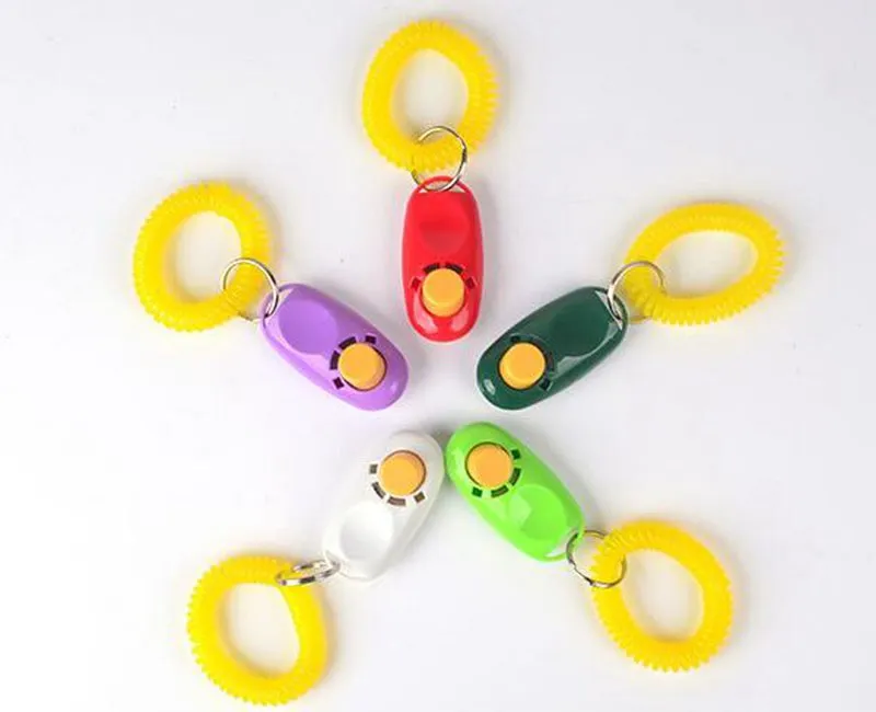 Dog Training Button Clicker Pet Sound Trainer with Wrist Band Aid Guide Pets Click Tool Dogs Supplies YW1216-ZWL