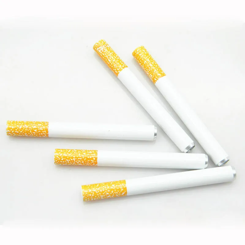 Forma de cigarro Metal tubos de alumínio fumar acessório um rebatedor de tubulação de tobacco Taster frete grátis