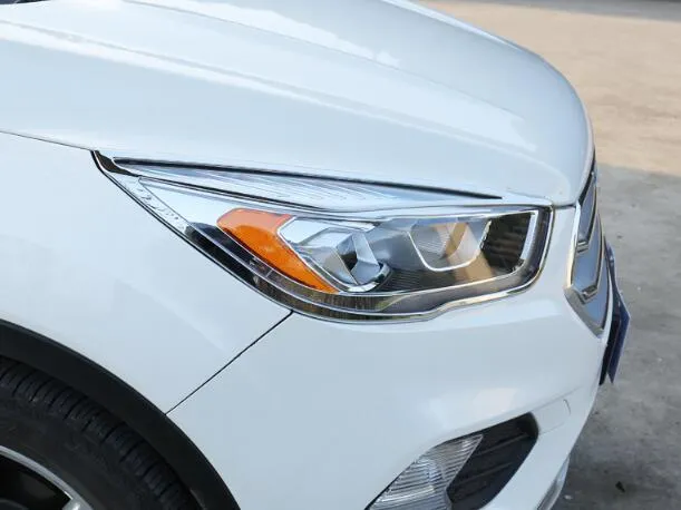 ABS haut de gamme phare avant de la voiture chrome cadre décoratif + cadre garniture décoration feu arrière pour Ford Escape / Kuga 2013-2018