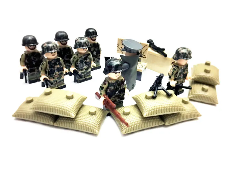 8pcs Officier Soldat Soldat Blocs de construction Figurines avec