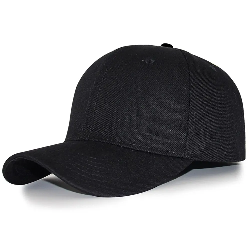 Summer Street Art Adjustable Plain Black Baseball Cap Pure Color Blank ...