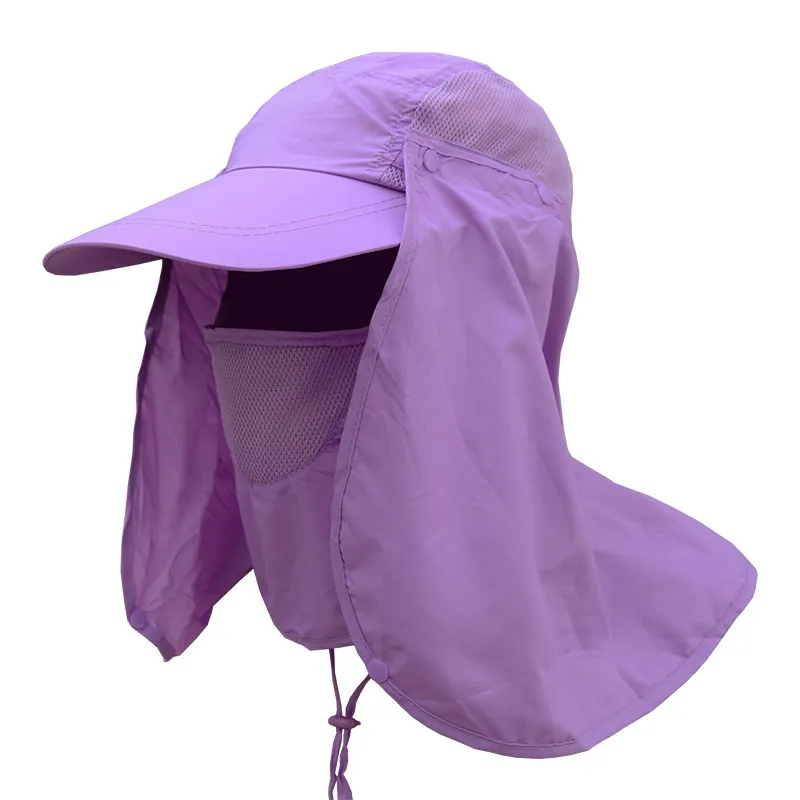 9 Cor poliéster Sunhat removível Outdoor Sports protectores solares Chapéus dos homens Pesca Verão ciclismo-secagem rápida protecção Headband Neck