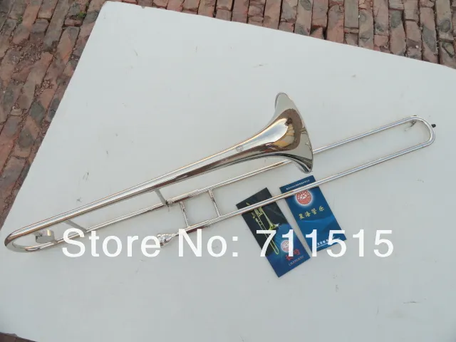 المهنية إب ألتو شينغهاي الترومبون آلة موسيقية قابل للتعديل سطح النيكل مطلي مع نايلون مربع الكمال نغمة