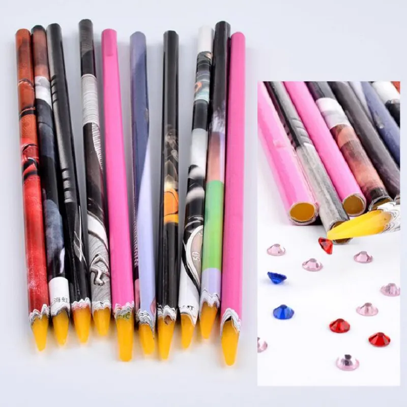 Nail Art Wax Pen Nail Rhinestone Picker Pencil Gem Crystal Pick Up Tool för Beauty Nail Art Tools