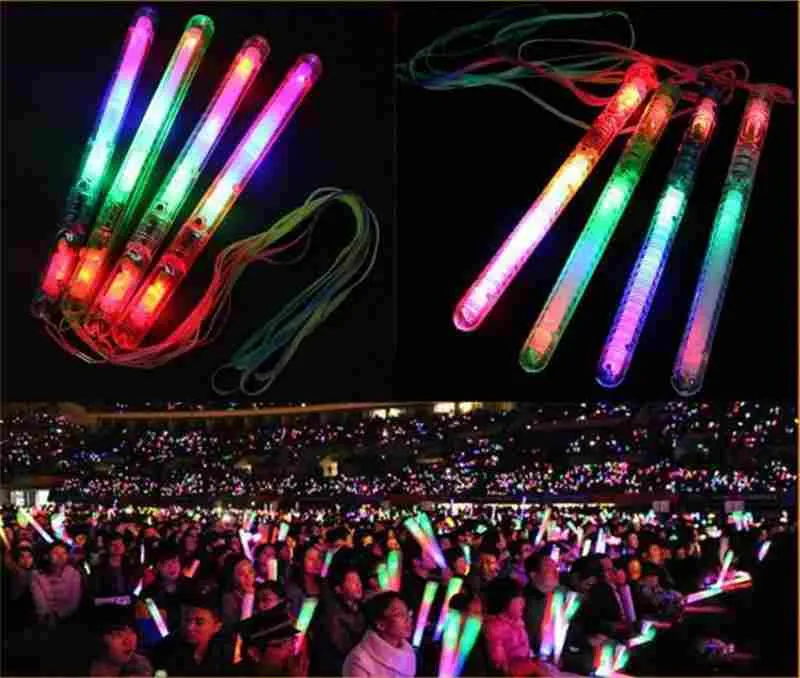 Multi colorato 7 modalità LED lampeggiante Night Light Lampada LED Glow Sticks con cinturino Party Festival Camp