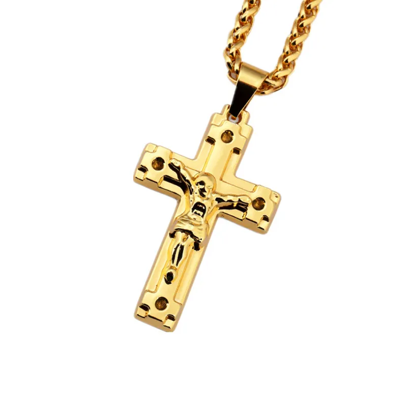 Heren Grote Jezus Gouden Mode Ketting Sieraden Punk Hip Hop Sieraden Lange Ketting Kettingen Voor Men4046227