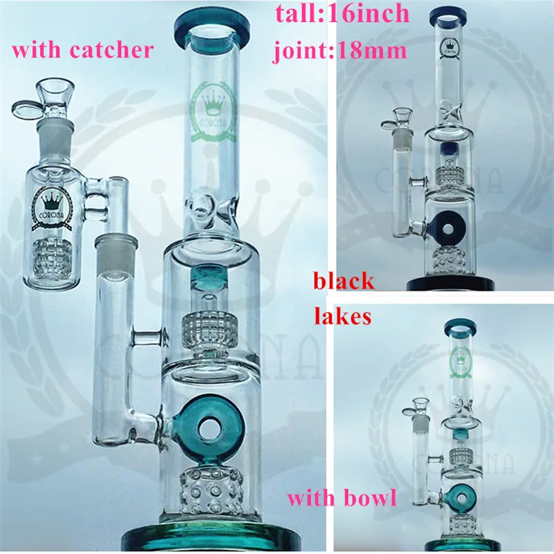 Långa bongar Berusande vattenpipa Glas Dab Rigs Bongs med 18 mm spridd vattenrörsskål