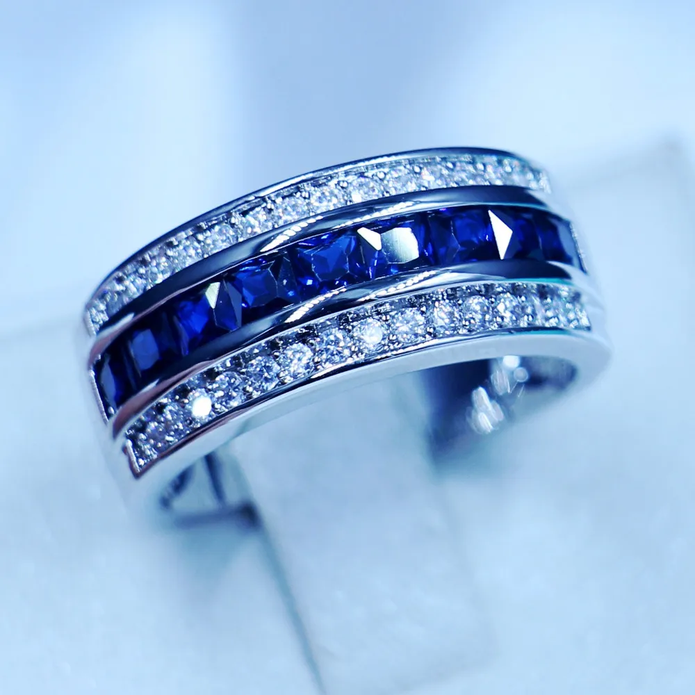 3 цвета мода мужской палец кольцо 5а Циркон камень обручальное обручальное кольцо обручальное кольцо для мужчин белое золото заполненные ювелирные изделия