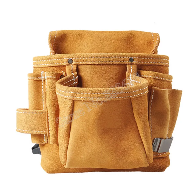 Cowhide Waist Tool Pouch Tool Belt Bag for Woodworking Electrician Carpenter Construction Hardware Screwdriver Tools327k