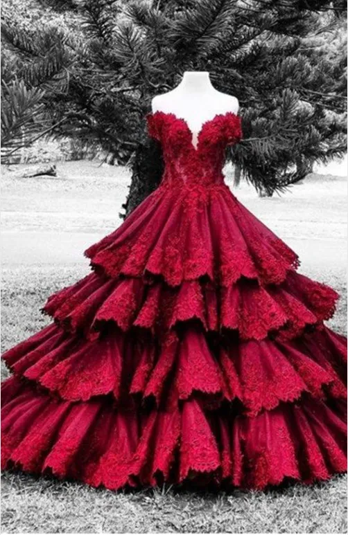 big puffy red dress
