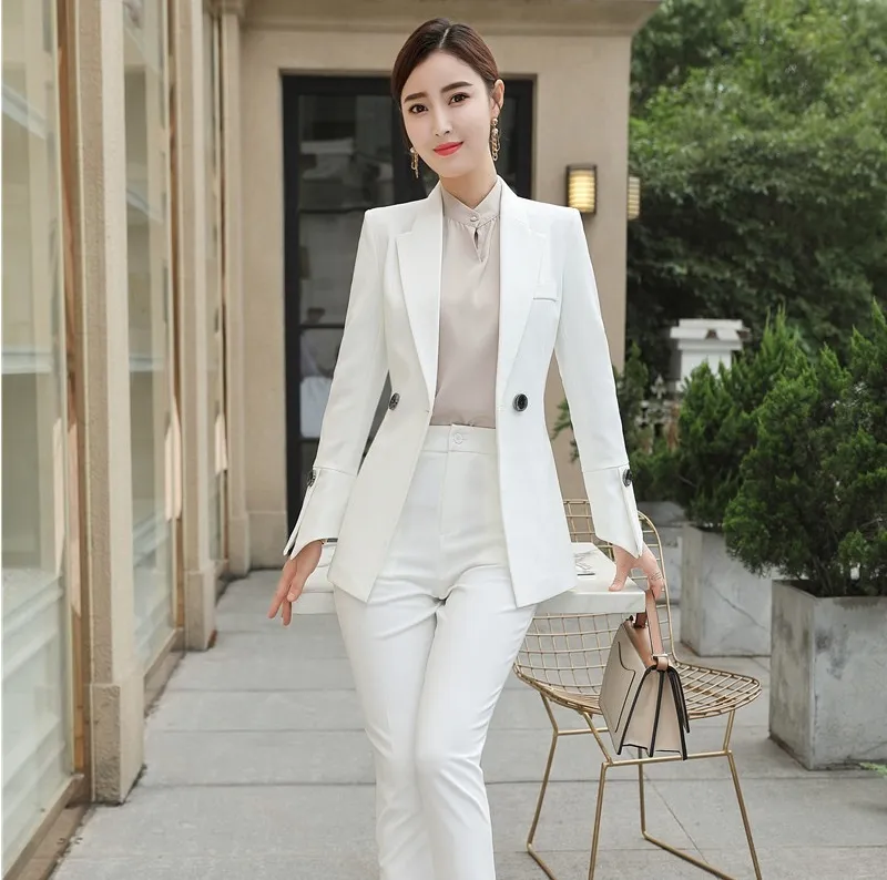 Blazer y sale pantalon blanco mujer