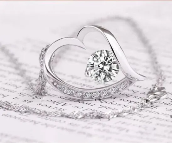 DHL cristal autrichien diamants amour coeur pendentif déclaration collier strass mode classe femmes filles dame éléments bijoux
