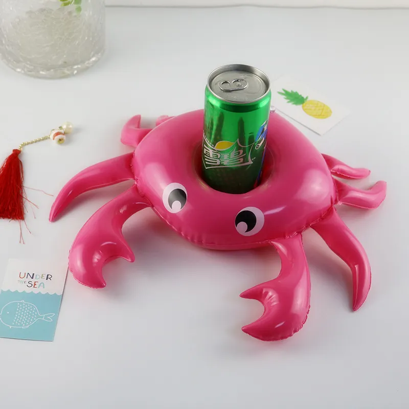 Cartoon Crab Design Inflation Cup Seat Pool Floating Cute Drinks Holder Lovely Mini Saucer For Swimming Pool Decoration New Arriva3567160