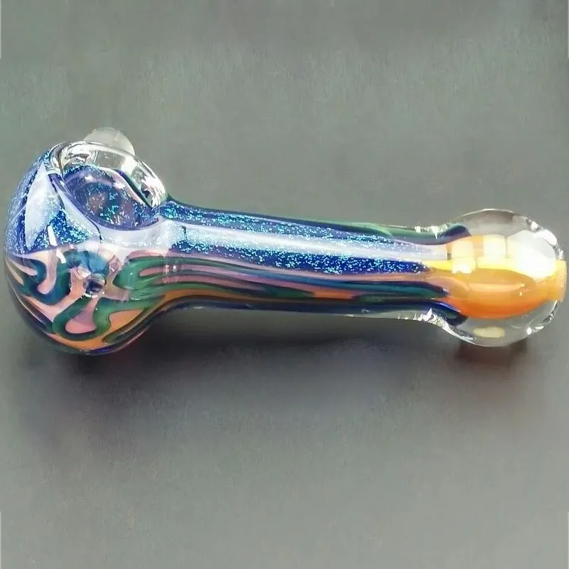 glas rökpipa fluorescerande tobak pipa tobak Hand Pipes pyrex färgglad sked glas vattenpipa Röktillbehör