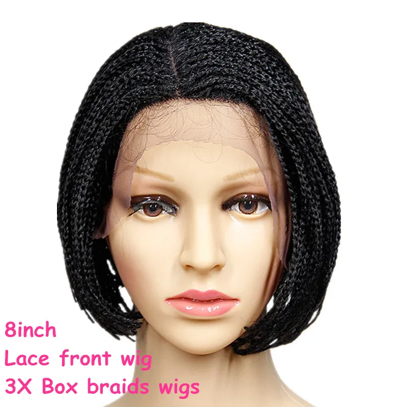 Bolto Brazilian Micro Braid Lace Front Wig 22 Inch Black Synthetic Hair ...