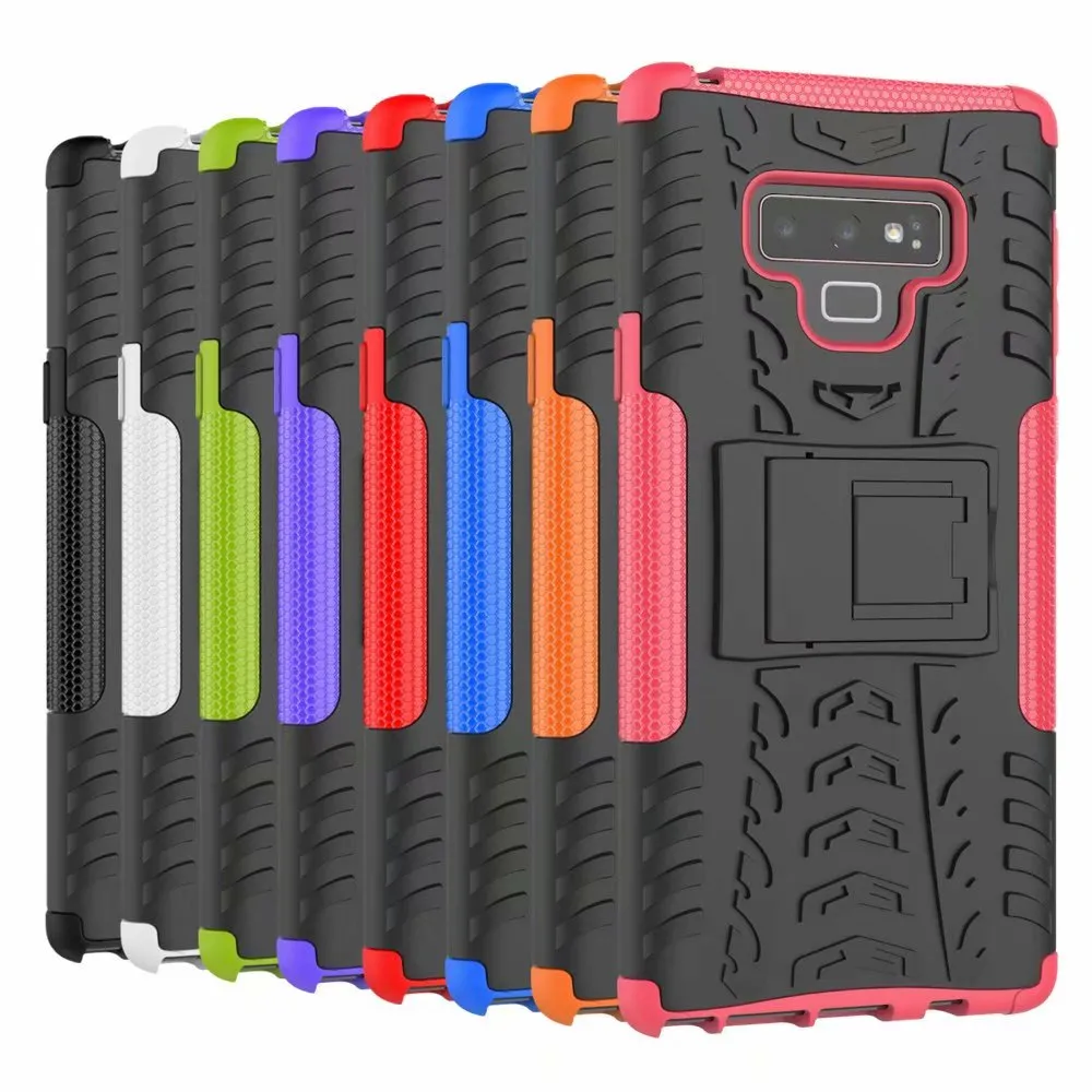 Mini 50p / kleur Heavy Duty Rugged Dual Layer Impact Hybride Kickstand Case Cover voor Samsung Note 9 iPhone XR XS XS MAX LG G7 MOTO 500PCS / PARTIJ