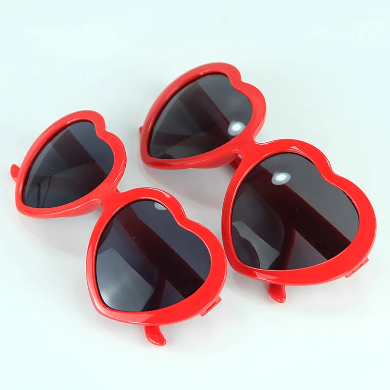 Fashion Love Heart Sunglasses For Women And Kids Two Size Party Eyeglasses Frame UV400 Sun Glasses