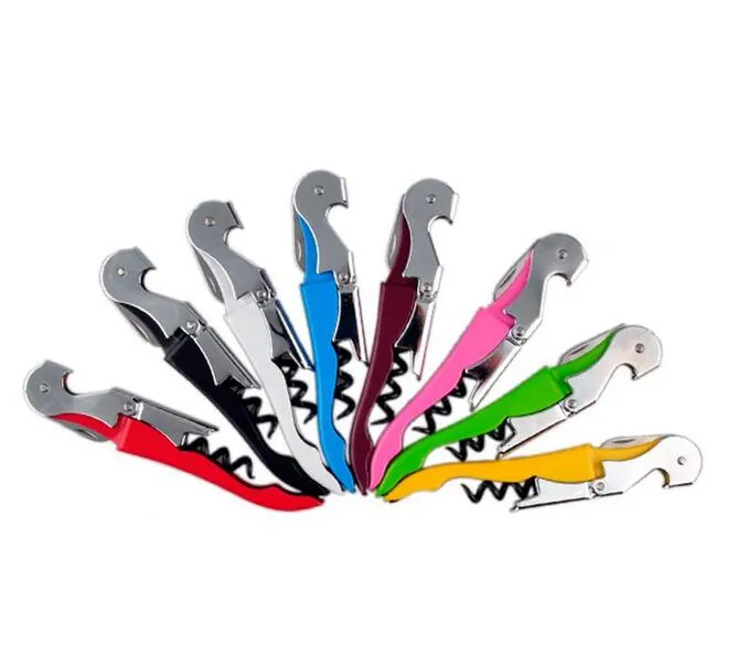 Multi-Function Wine CorksCrew Rostfritt stålflaskaöppnare Kniv Pull Tap Dubbel gångjärn Korkskruv Creative Promotional Gifts GA148