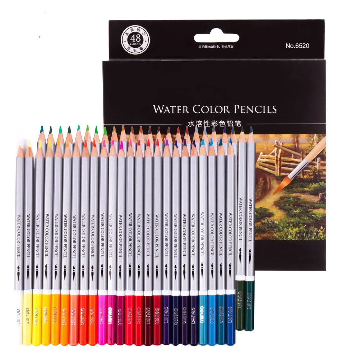 24/36/48 Cor coloridos Lápis lápis aquarela chumbo Pen Cor solúvel em água