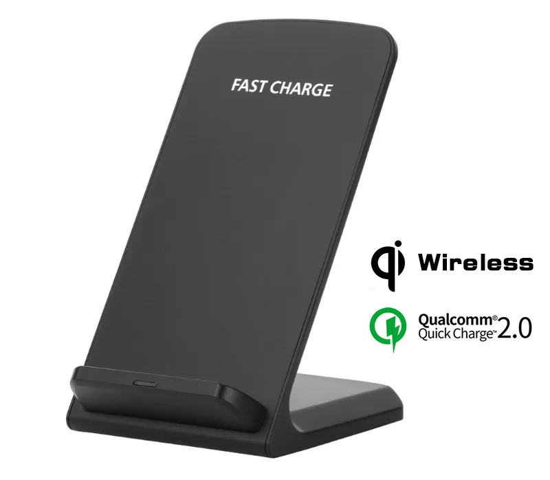 Chargeur rapide Qi Support de charge sans fil pour Apple iPhone X 8 8Plus Samsung Note 8 S8 S7 avec 2 bobines