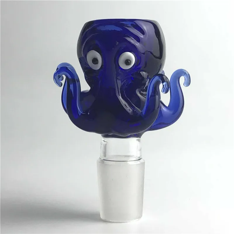 Kleurrijke Glazen Octopus Kom 14mm 18mm Mannelijke Waterpijp Dikke Pyrex Water Bong Bowls Stuk voor Tabak Kruid pijpen