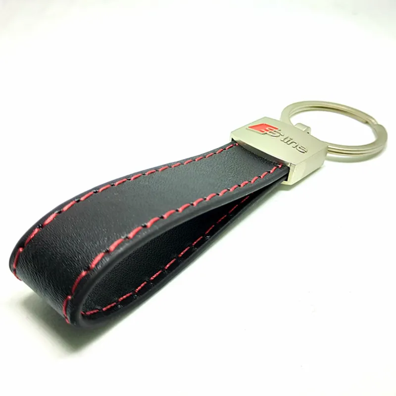 Chaveiros Lanyards Chaveiro de couro de carro Chaveiro Chaveiro Porta-chaves para Audi Sline S Line A3 A4 A6 A7 A8 B6 S3 S4 S5 RS Q5 fácil de transportar LZP1