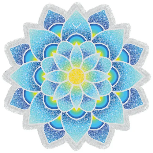 Neue Ankunft Indische Mandala Wandteppich Lotus Mat Yoga Bohemian Blume Gedruckt Schal Quaste Sunblocker Strand Handtuch 150 cm